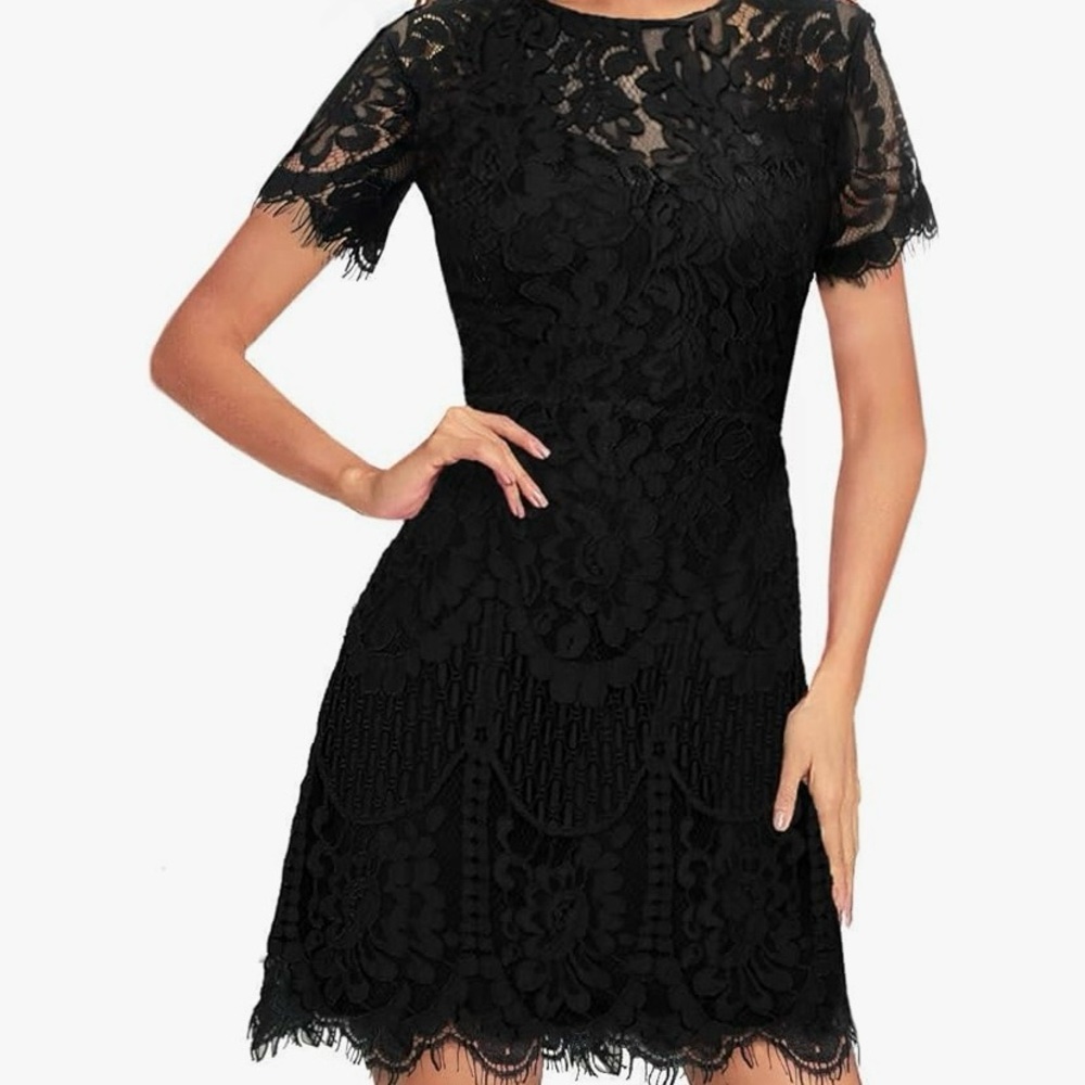 Black lace dress